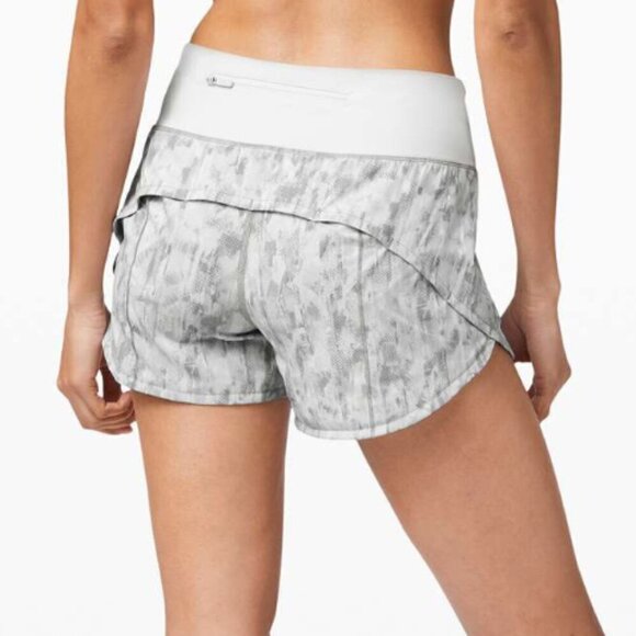 Lululemon Speed Up Short Long *4" Updated Fit City Breeze Alpine White Multi / A - Picture 6 of 6